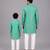 Turquoise blue embroidered cotton silk Men Kurta Set