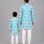 Sky blue floral printed cotton silk Men Kurta Set
