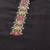 Women black regular thread work liva kurta with trousers & dupatta