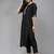 Women black regular thread work liva kurta with trousers & dupatta