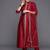 Women alina cut striped high slit thread work liva kurta with trousers & dupatta