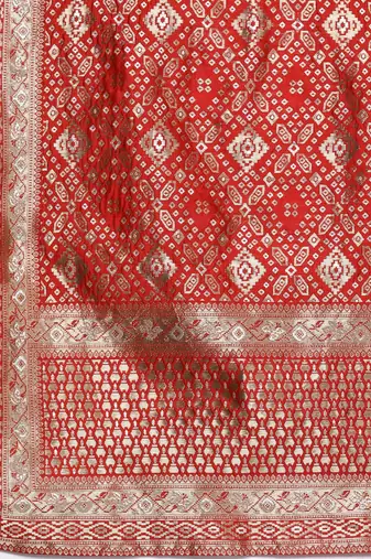 Women green thread work liva kurta with trousers & dupatta