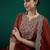 Ethnic motifs embroidered regular liva zari kurta with trousers & dupatta