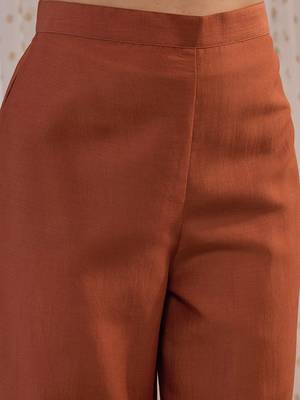 Ethnic motifs embroidered gotta patti kurta with trouser & dupatta 3