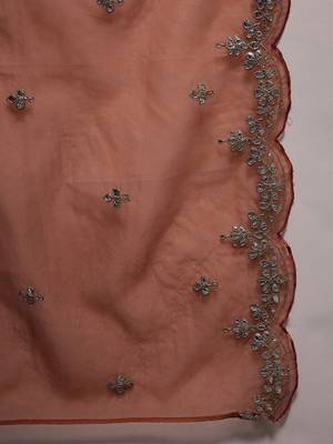Ethnic motifs embroidered gotta patti kurta with trouser & dupatta 4