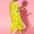 Lime green silk blend scalloped edge kurta set