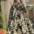 Black maslin cotton digital print anarkali suit set