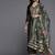 Women green yoke design embroidered liva kurta with palazzos & dupatta