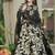 Black maslin cotton digital print anarkali suit set