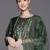 Women green ethnic motifs printed liva kurta with palazzos & with dupatta