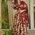 Red  maslin cotton digital print anarkali suit set