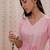 Floral embroidered v-neck three-quarter sleeves kurta