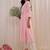 Floral embroidered v-neck three-quarter sleeves kurta