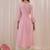 Floral embroidered v-neck three-quarter sleeves kurta