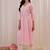 Floral embroidered v-neck three-quarter sleeves kurta