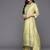 Women green floral printed liva kurta with palazzos & with dupatta