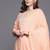 Women peach-coloured embroidered mirror work kurta with trousers & dupatta