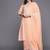 Women peach-coloured embroidered mirror work kurta with trousers & dupatta