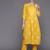 Women mustard yellow & white embroidered sequinned kurta with trousers