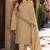 Brown heavy natural crepe semi stitched suit with embroidery & zarkhan work