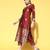 Women maroon & gold-toned ethnic motifs woven design kurta with palazzos