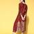 Women maroon & gold-toned ethnic motifs woven design kurta with palazzos