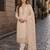 Beige heavy natural crepe semi stitched suit with embroidery & zarkhan work