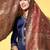 Women navy blue ethnic motifs woven design sequined kurta with trousers & dupatta