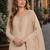Beige heavy natural crepe semi stitched suit with embroidery & zarkhan work