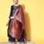 Women navy blue ethnic motifs woven design sequined kurta with trousers & dupatta