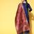 Women navy blue ethnic motifs woven design sequined kurta with trousers & dupatta
