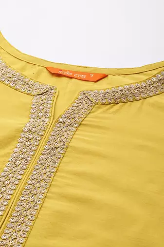Ethnic motifs embroidered sequinned kurta with trousers & with dupatta