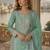 Sea-green chinon readymade palazzo suit with embroidery sequence work