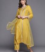 Ethnic motifs embroidered sequinned kurta with trousers & with dupatta