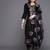 Floral embroidered thread work liva kurta with trousers & with dupatta