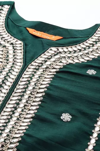 Women ethnic motifs embroidered gotta patti kurta with trousers & dupatta