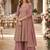 Peach heavy fox georgette free size stitched suit with sequence work