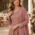 Peach heavy fox georgette free size stitched suit with sequence work