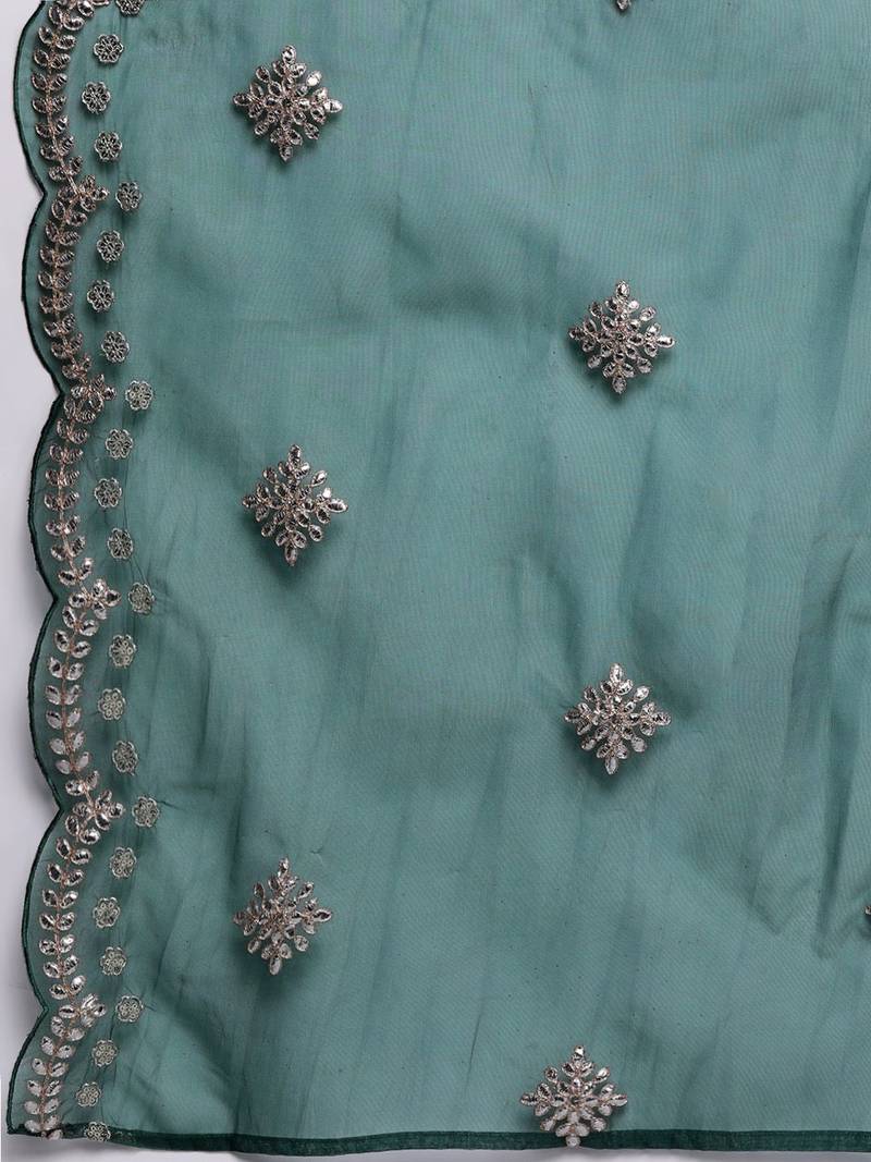 Women ethnic motifs embroidered gotta patti kurta with trousers & dupatta