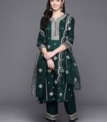 Women ethnic motifs embroidered gotta patti kurta with trousers & dupatta