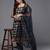 Women blue ethnic motifs printed kurta with trousers & with dupatta