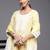 Women yellow embroidered thread work kurta with trousers & dupatta