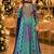 Blue chinon free size stitched anarkali suits with embroidery & sequence work
