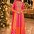 Pink chinon free size stitched anarkali suits with embroidery & sequence work