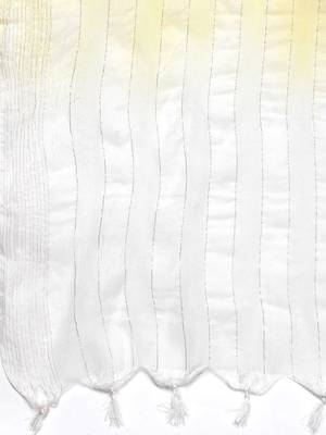 Women yellow embroidered thread work kurta with trousers & dupatta 5
