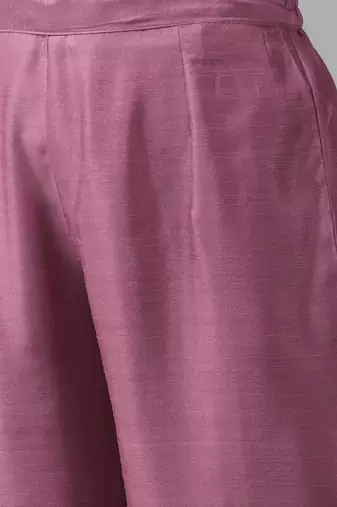 Women pink yoke design regular kurta with palazzos & dupatta