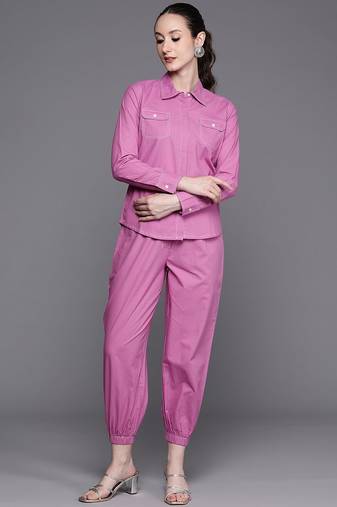 Kantha work pure cotton shirt with trousers