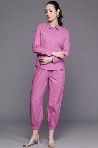Kantha work pure cotton shirt with trousers