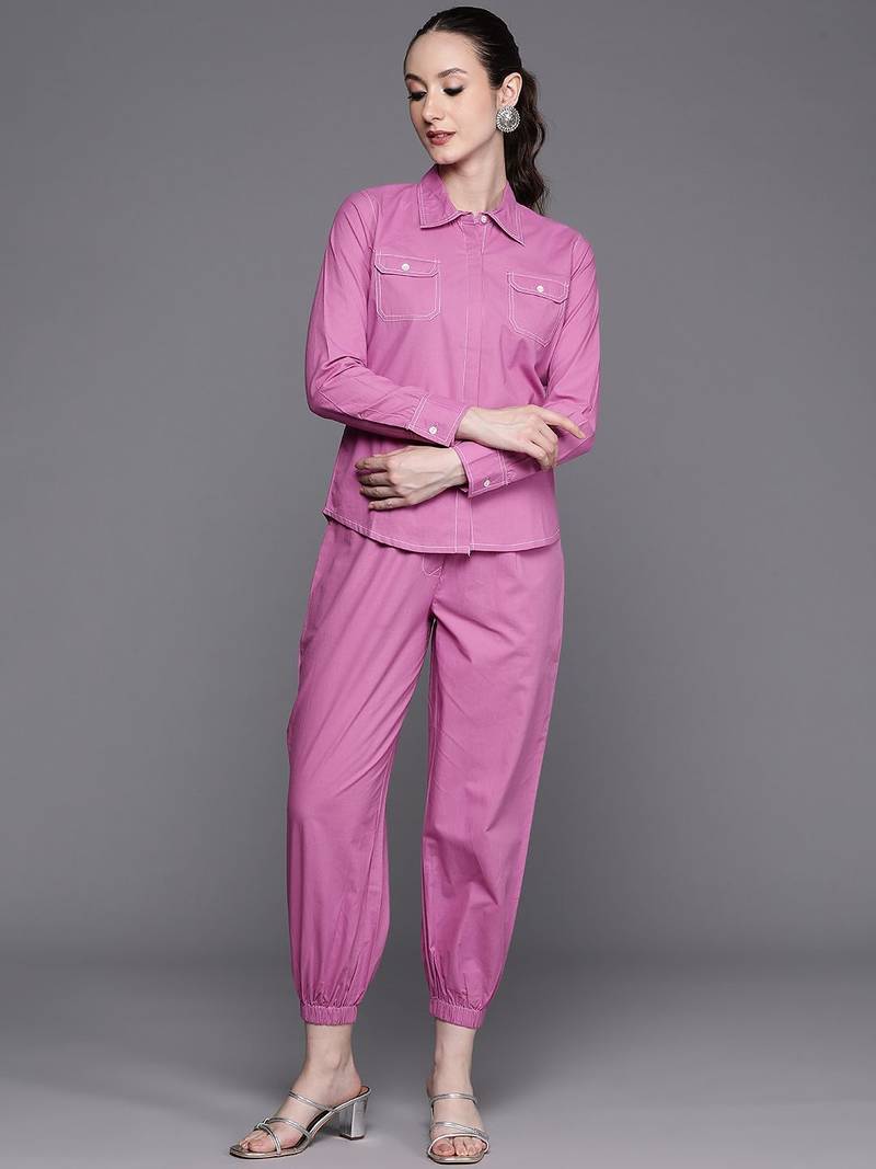 Kantha work pure cotton shirt with trousers