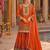 Orange chinon readymade palazzo suit with codding dori & sequence work